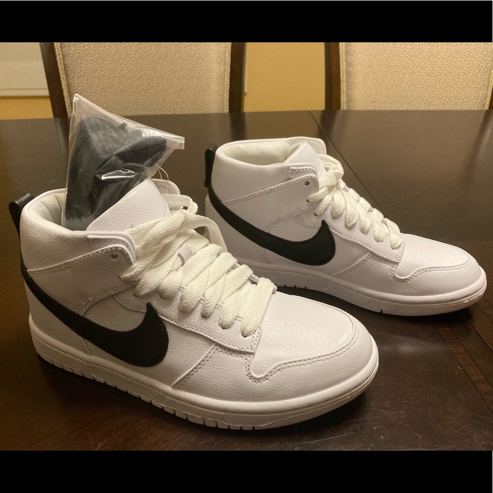 Nike White and Black High-Top Sneakers
